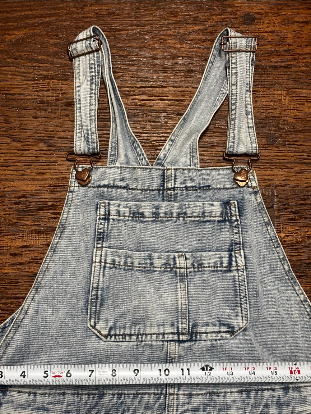 Celebrity Pink Acid Wash Light Blue Denim Overalls - Picture 3 of 9